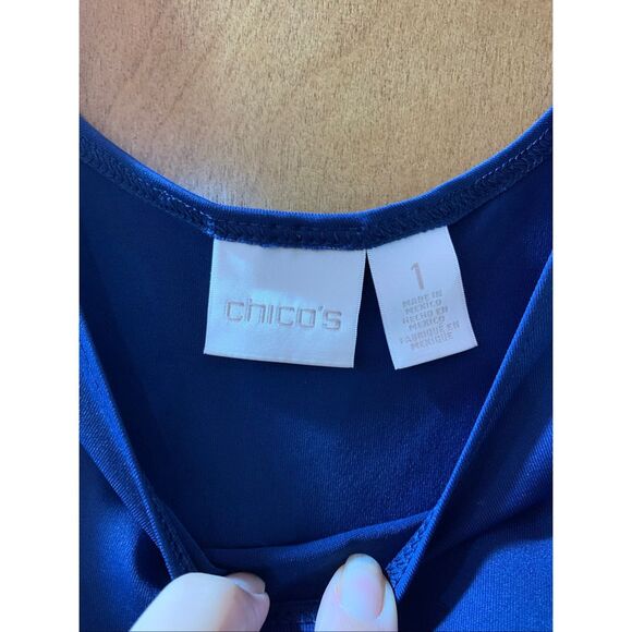 Chico’s Dark Blue Tank Top #Chico’s SIZE 1 #casual wear #tank top - Picture 2 of 8